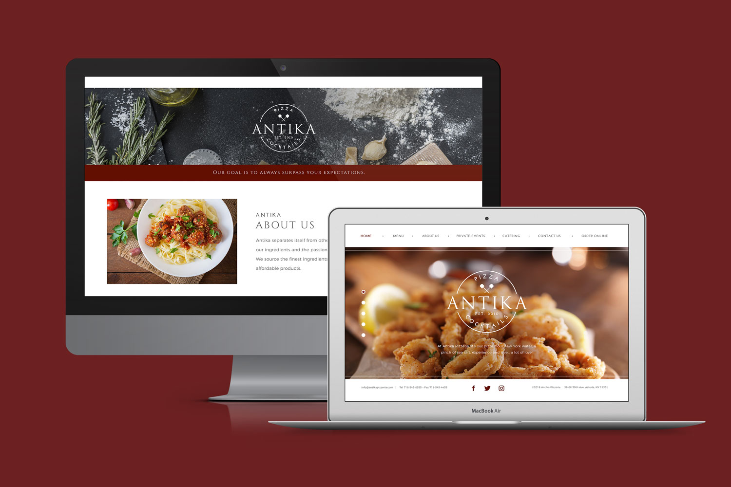 Antika: Pizzeria Website Design